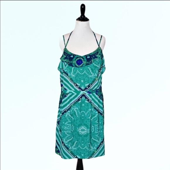 American Eagle Mixed Print Ruffle Dress Size 14 - Picture 4 of 15